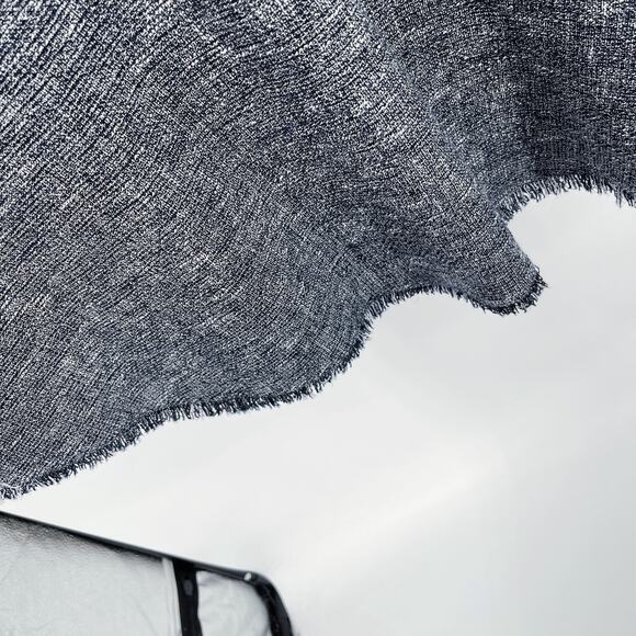 J. McLaughlin Zinnia Tweed Fit & Flare Dress Sz 4 Fringe Accent Navy White - Picture 5 of 13